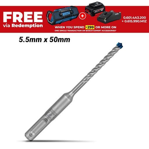 Bosch 2.608.900.065 EXPERT 5.5mm x 50mm SDS Plus-7X Hammer Drill Bit