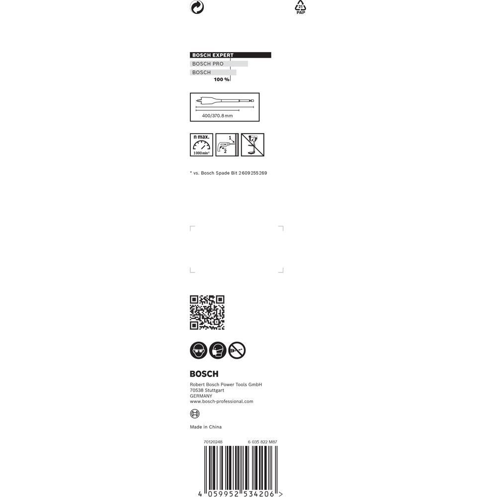 Bosch 2.608.900.346 EXPERT 19mm x 400mm Self Cut Speed Spade Drill Bit  – image 5