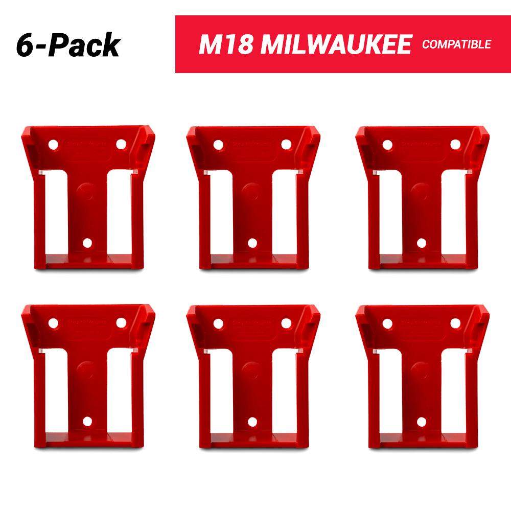 StealthMounts BM-MW18-RED-6 M18 Milwaukee 6-Pack Red Battery Mounts – image 1