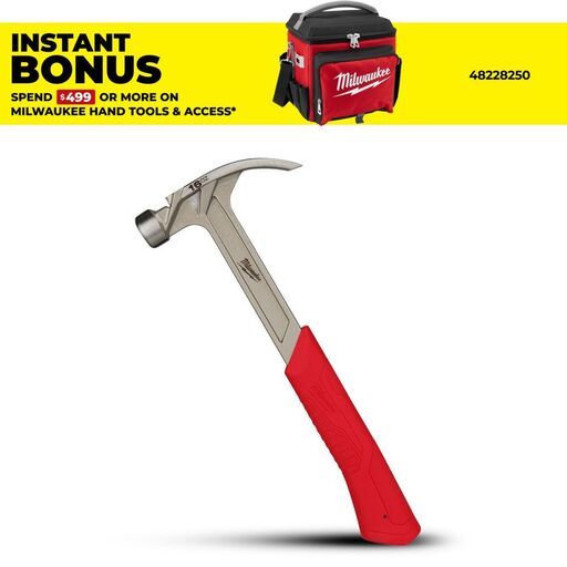 Milwaukee 48229018A 16oz Smooth Face Steel Hybrid Claw Hammer