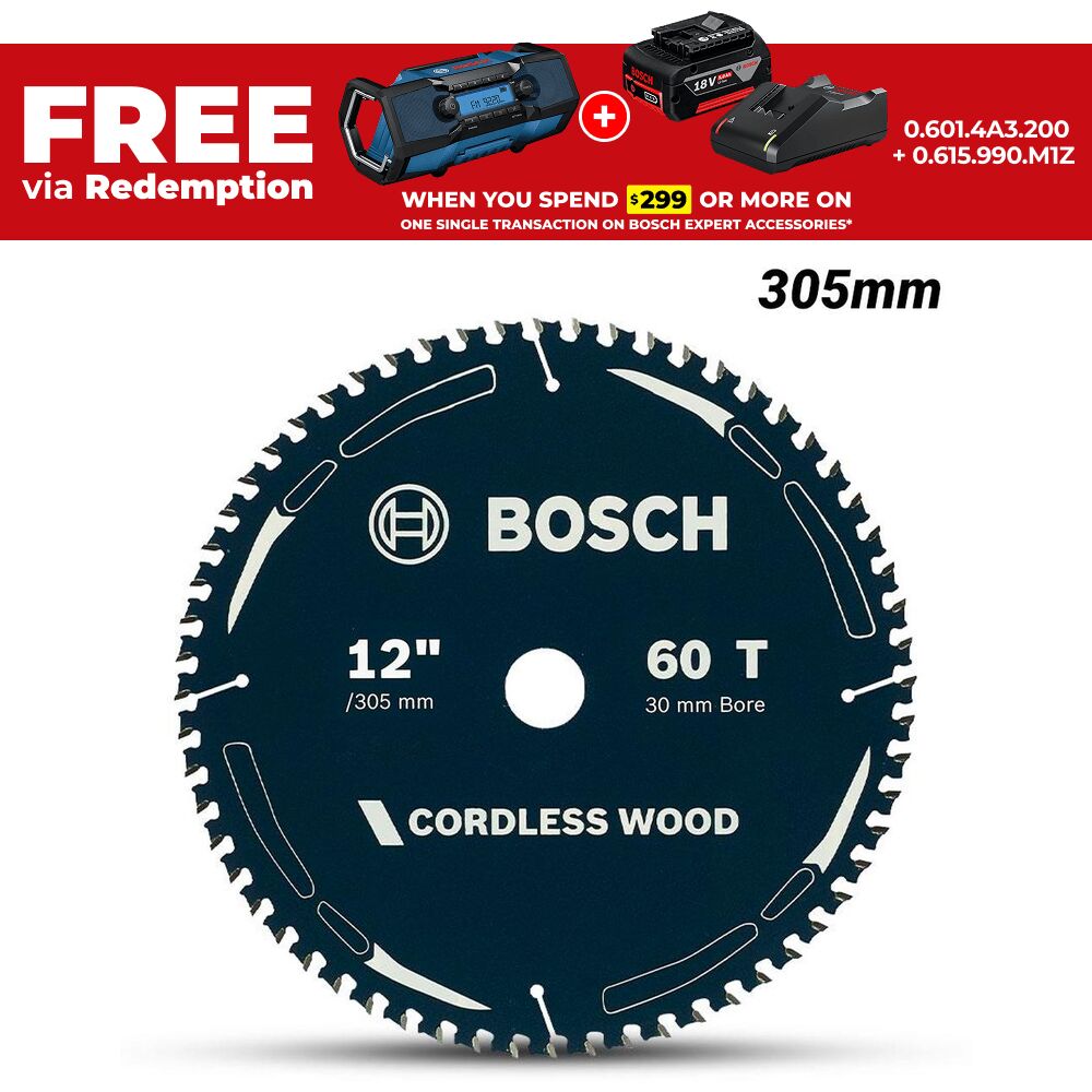 Bosch CO WO B 305X30-60 (2.608.644.648) EXPERT 305mm (12”) 60T Cordless Wood Circular Saw Blade – image 1