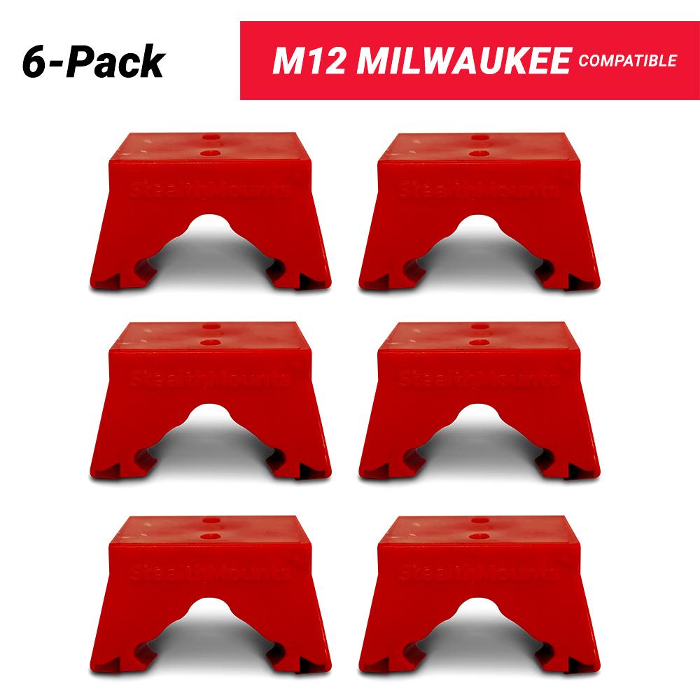 StealthMounts BM-MW12-RED-6 M12 Milwaukee 6-Pack Red Battery Mounts – image 1