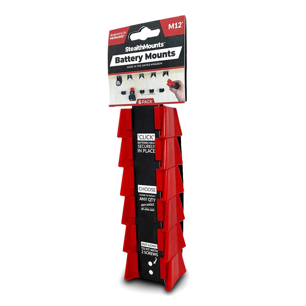 StealthMounts BM-MW12-RED-6 M12 Milwaukee 6-Pack Red Battery Mounts – image 3