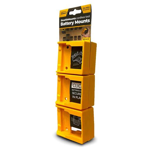 StealthMounts BM-DW20-YLW-6 18V Dewalt XR 6-Pack Yellow Battery Mounts – image 3