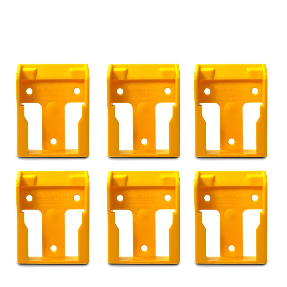 StealthMounts BM-DW20-YLW-6 18V Dewalt XR 6-Pack Yellow Battery Mounts – image 4