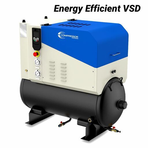 Compressor Systems SCR10 PM2 7.5kW (10HP) Variable Speed Drive Rotary Screw Compressor with Air Receiver
