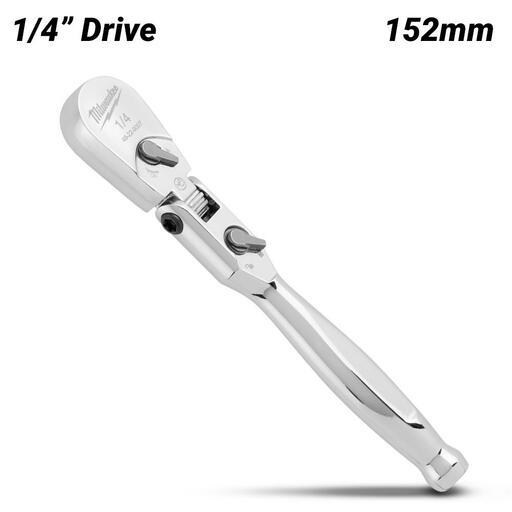 Milwaukee 48229007 152mm (6") 1/4" Drive Flex Head Ratchet – image 2
