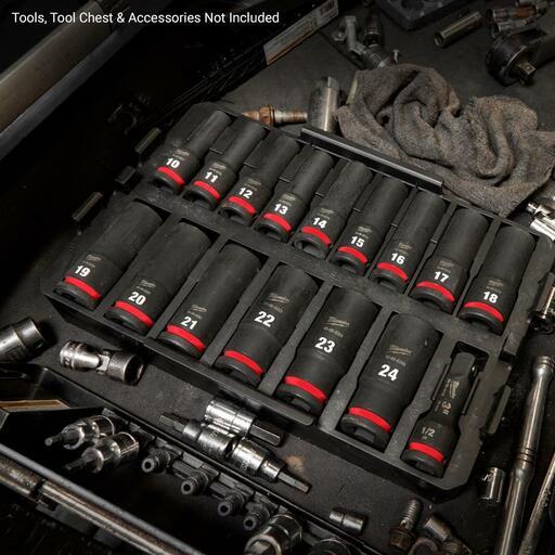 Milwaukee 49667056 16pce SHOCKWAVE 1/2" Drive Metric Deep Impact Socket Tray Set – image 4