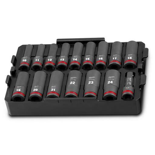 Milwaukee 49667056 16pce SHOCKWAVE 1/2" Drive Metric Deep Impact Socket Tray Set – image 2