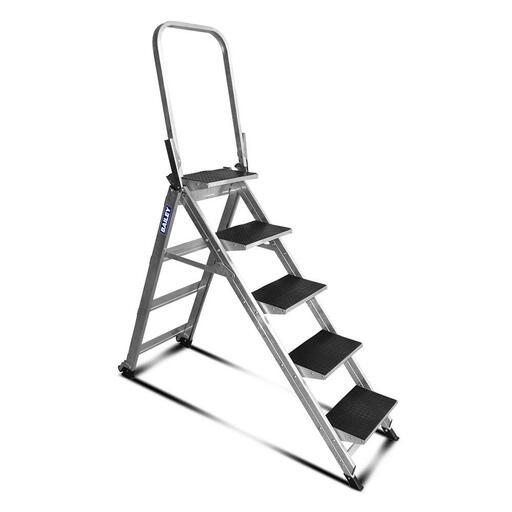Bailey FS13753 5 Step 150kg Aluminium Industrial Platform Step Ladder With Safety Rail