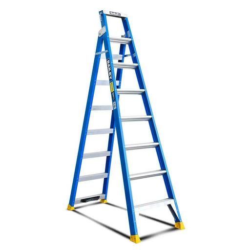 Bailey FS13670 8 Step 2.4m-4.4mm 150kg Pro Fibreglass Dual Purpose With Pole Support Ladder