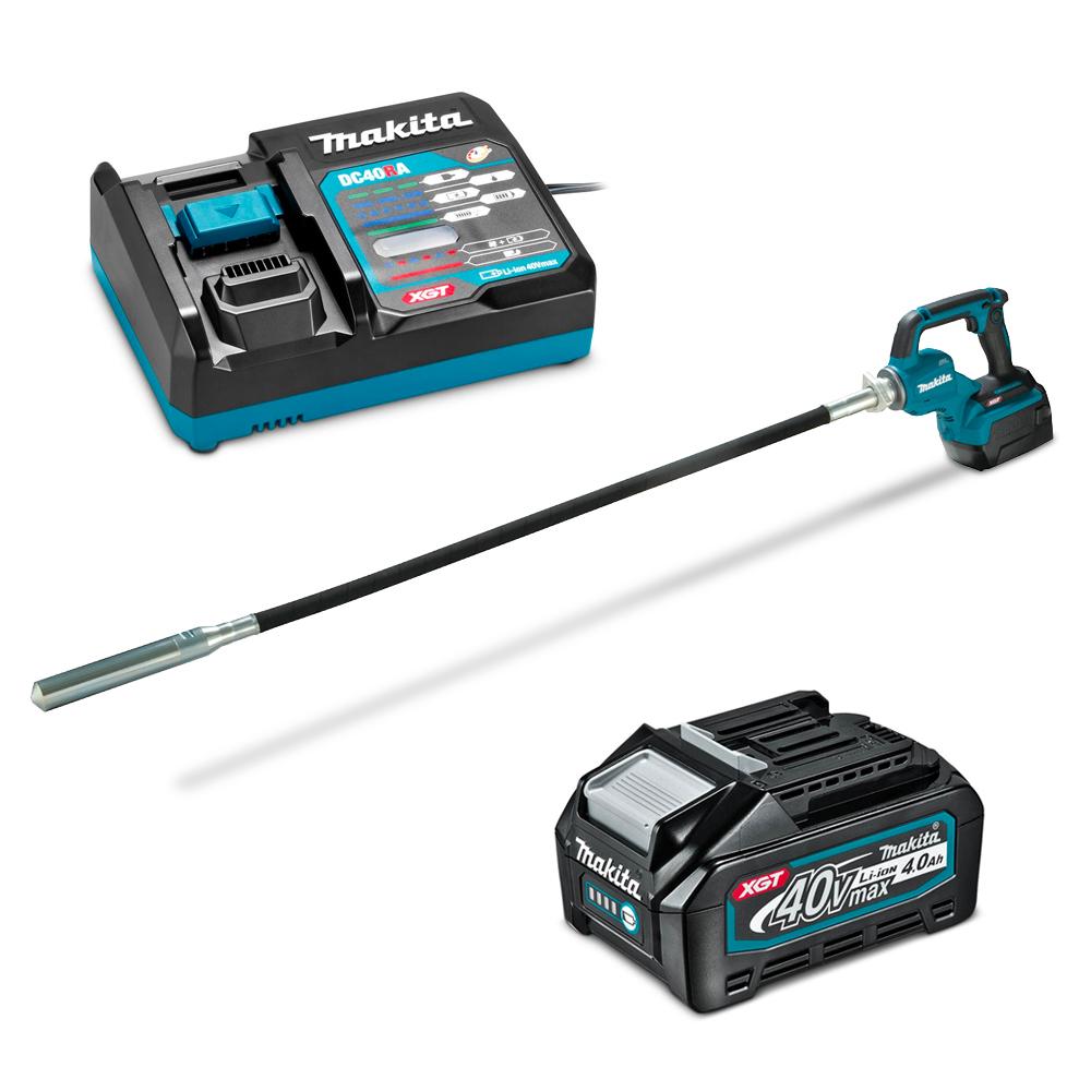 Makita VR004GM101 40V Max 4.0Ah Li-ion XGT Cordless Brushless 1200mm x 38mm Concrete Vibrator Combo Kit – image 1