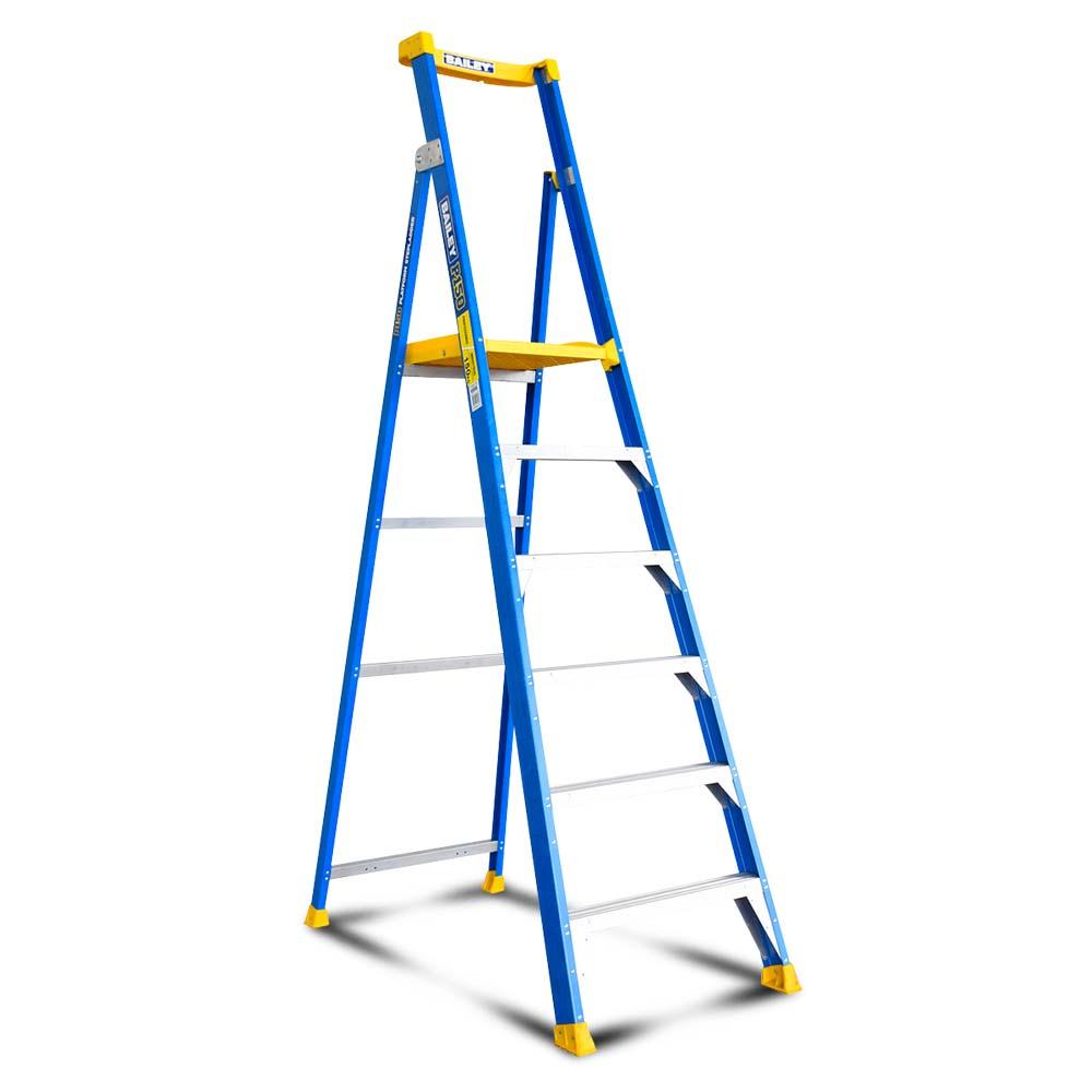 Bailey FS13579 6 Step 1.8m 150kg HD Fibreglass P150 Platform Stepladder – image 1