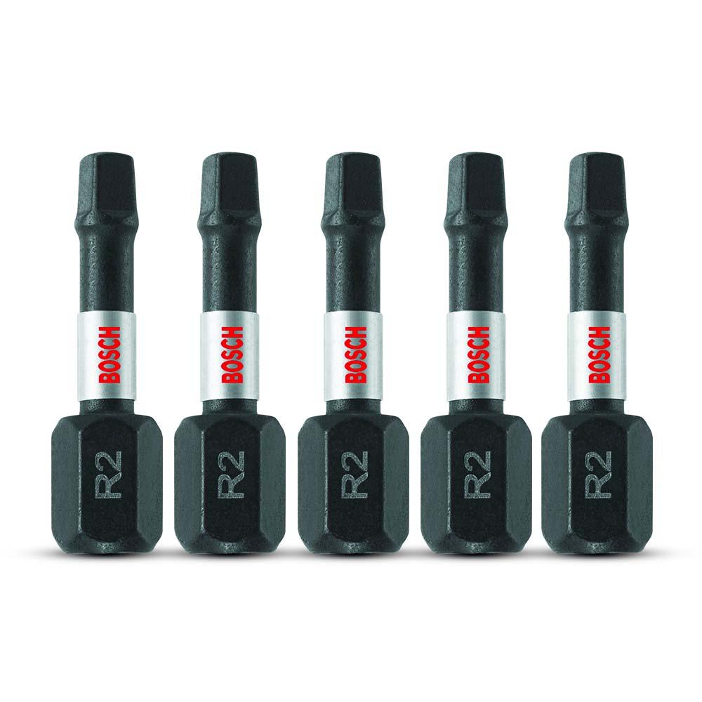 Bosch ITSQ2105 (2.610.039.555) 5-Pack Impact Tough 1/4" 25mm R2 Square Insert Screwdriver Bit – image 1