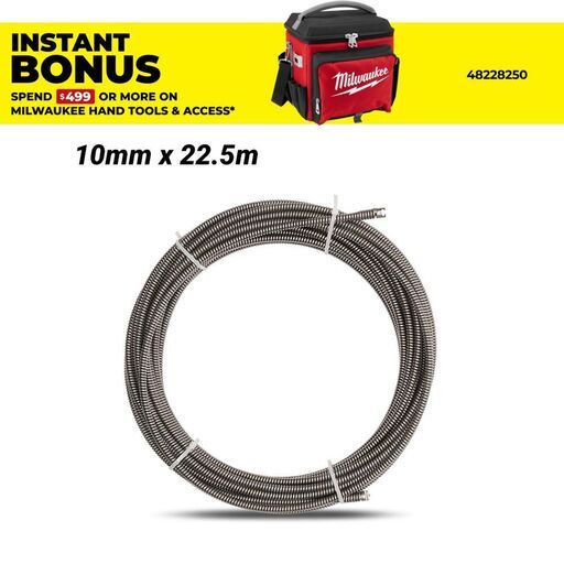 Milwaukee 48532776 9.5mm x 22.5m Drum Machine Cable suits M18BCDM502