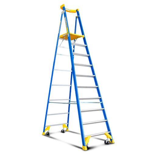 Bailey FS13536 10 Step 3.0m 170kg Fibreglass Platform Stepladder With Ladders