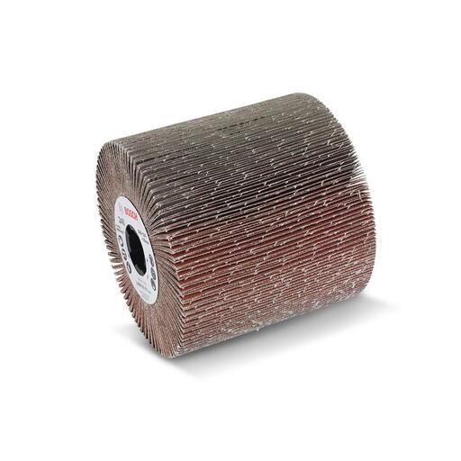 Bosch Professional Fine Flap Sanding Wheel - 100mm X 19mm Brown Fleece For Paint & Oxide Removal