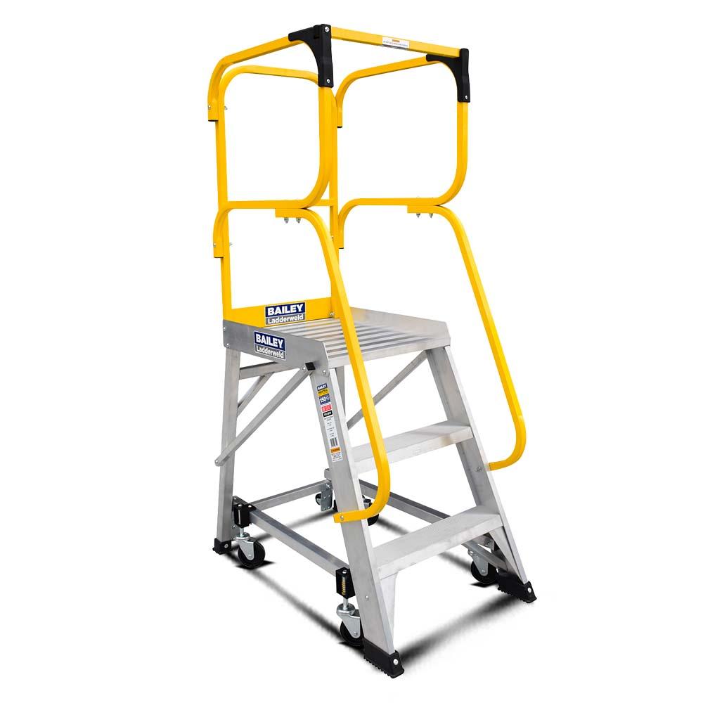 Bailey FS13874 3 Step 0.82m 150kg Aluminium Industrial Order Picking ...