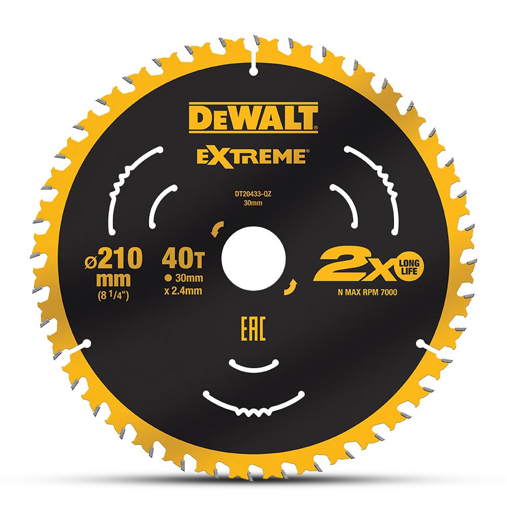 DeWalt DT20433-QZ 210mm (8-1/4") 40T Extreme Circular Saw Blade – image 3