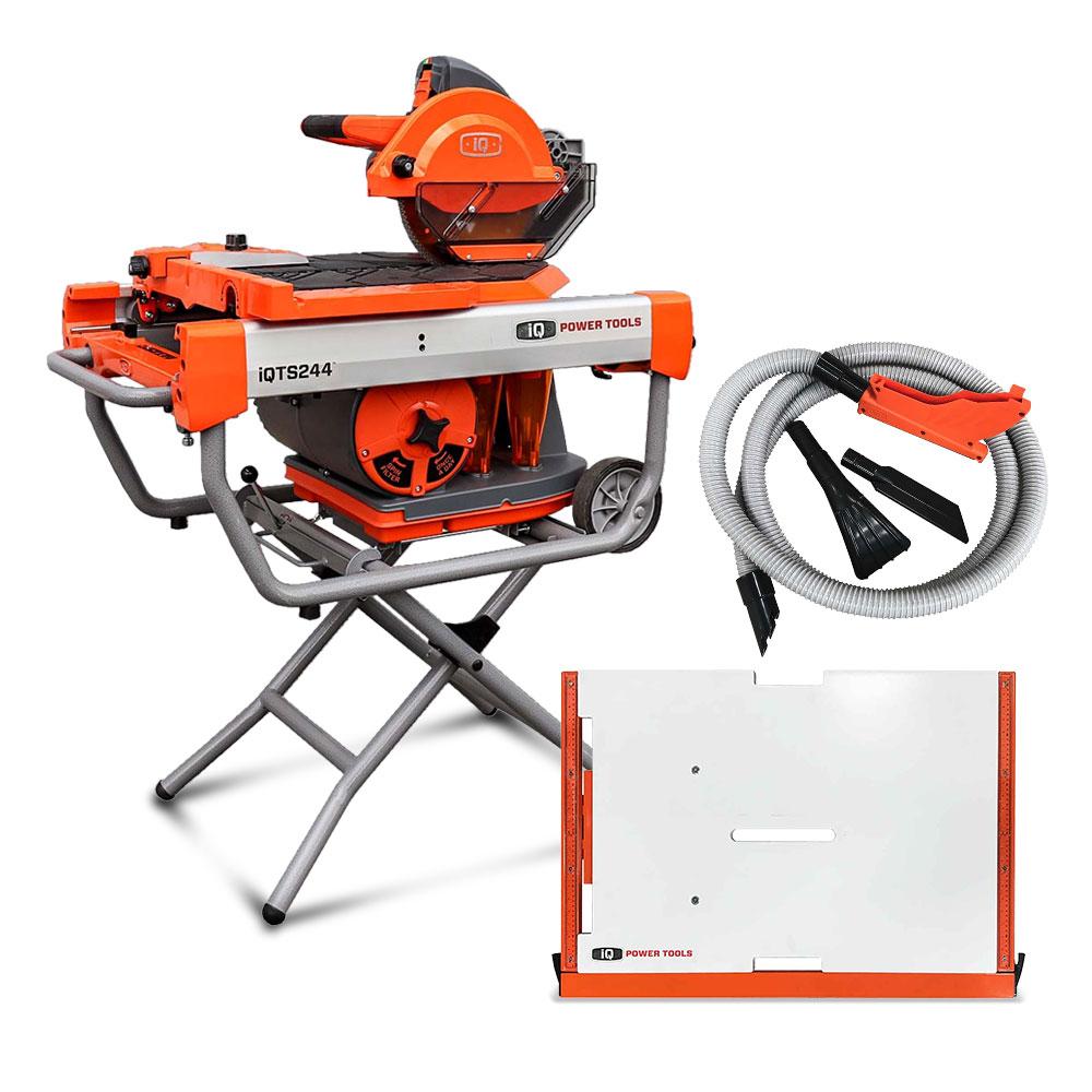 IQ Power Tools IQ-TS244-OPK 2000W 254mm (10") Dry Cut Masonry Saw Kit with Extension Table & Vacuum Attachment – image 1
