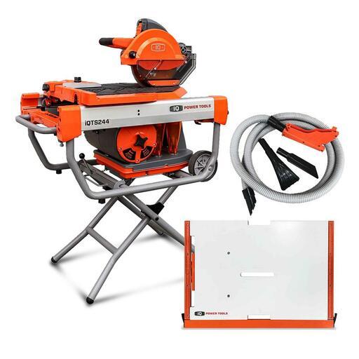 IQ Power Tools IQ-TS244-OPK 2000W 254mm (10") Dry Cut Masonry Saw Kit with Extension Table & Vacuum Attachment