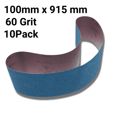 Sia Abrasives F03E004N4G 10-Pack 100mm x 915mm P60 Zirconia Alumina Sanding Belt