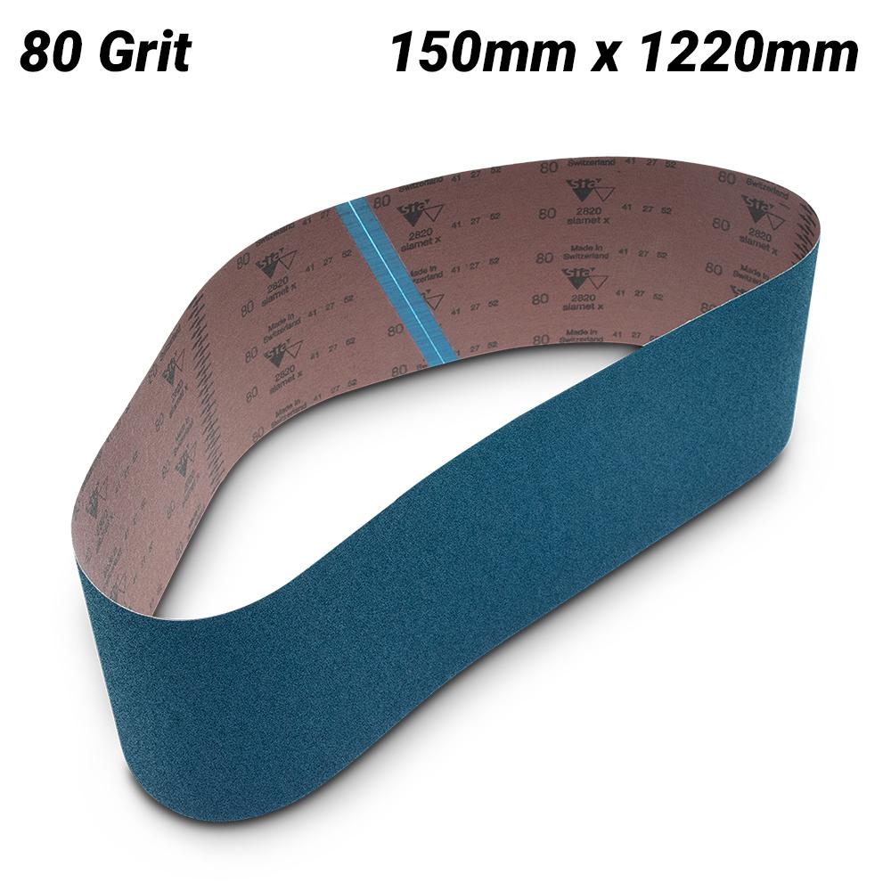 Sia Abrasives F03E001Z96 10-Pack 150mm x 1220mm P80 Zirconia Alumina Sanding Belt – image 3