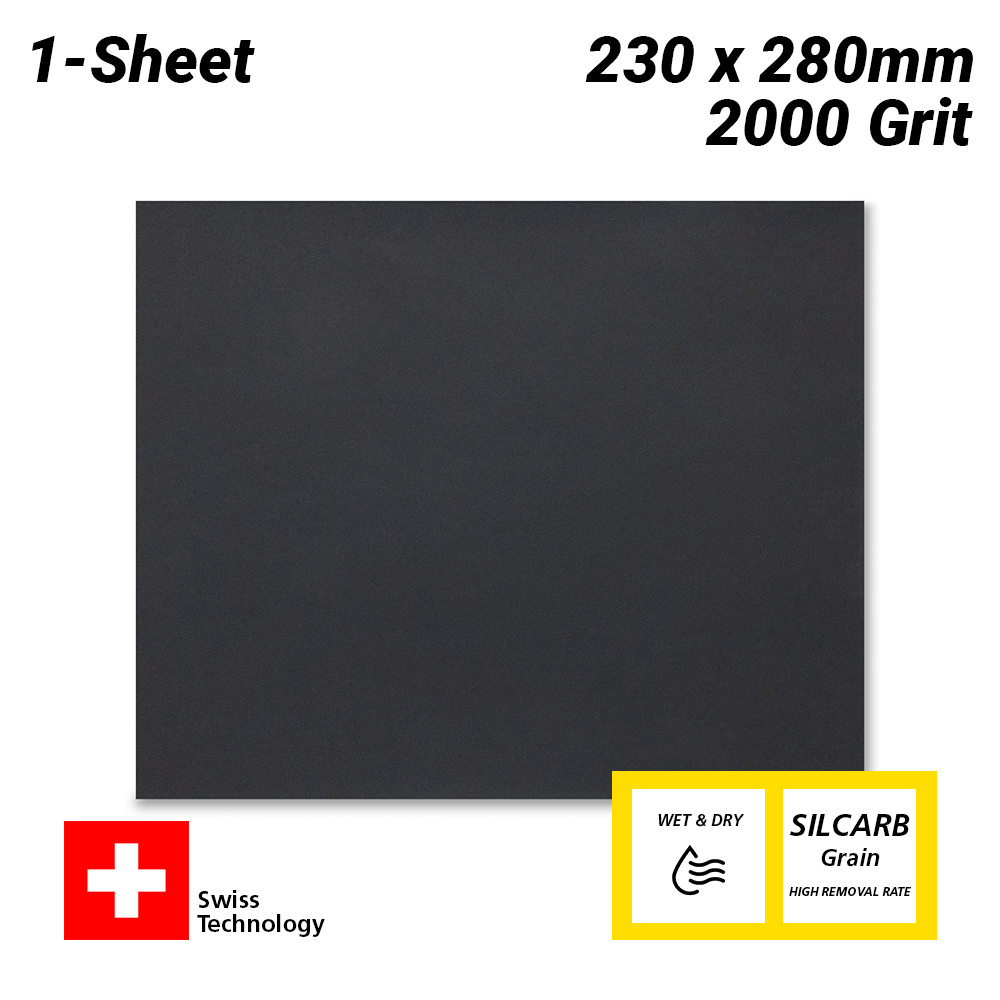 Sia Abrasives F03E0087LM 230mm x 280mm P2000 Silicon Carbide Wet/Dry Sanding Sheet – image 1