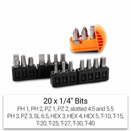 Bahco 808050P-25 25pce 1/4" Ratcheting Bit Screwdriver Set with Pistol Handle – image 8