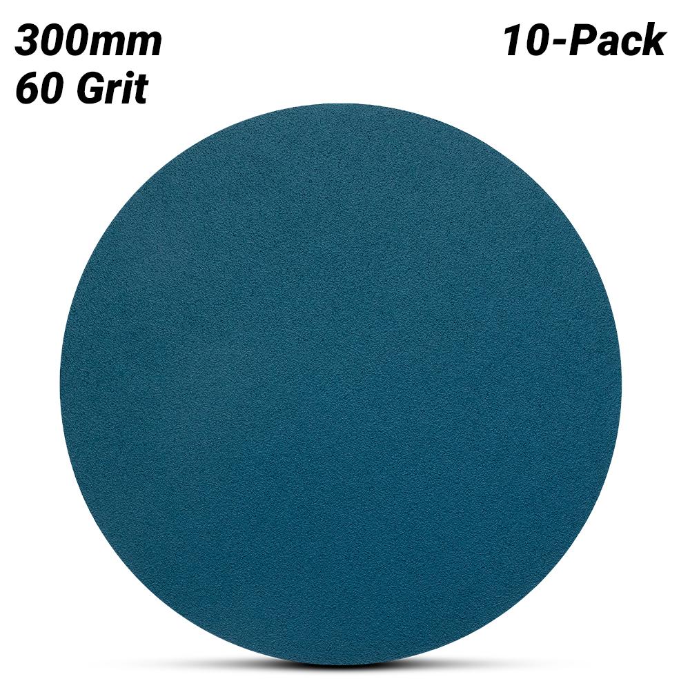 Sia Abrasives F03E02DB8S 10-Pack 300mm (12") P60 Zirconia Alumina Hook & Loop Sanding Disc – image 1