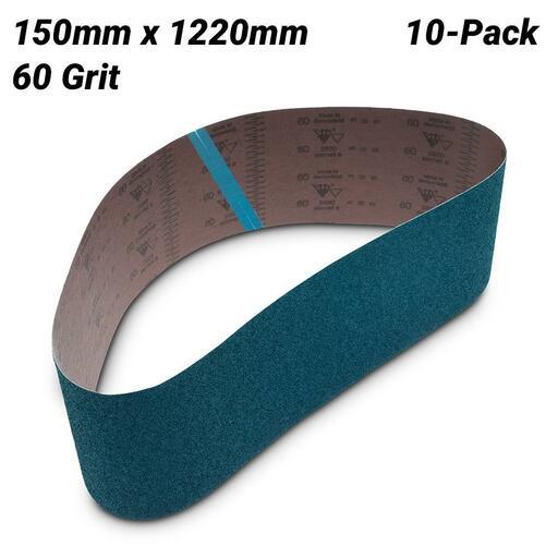 Sia Abrasives F03E001Z92 10-Pack 150mm x 1220mm P60 Zirconia Alumina Sanding Belt