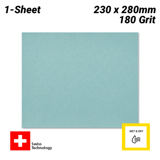 Sia Abrasives F03E0070NT 230mm x 280mm P180 Aluminium Oxide Wet/Dry Sand Paper Sheet