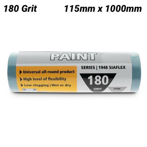 Sia Abrasives F03E02DD1S 115mm x 1000mm P180 Aluminium Oxide Wet/Dry Sand Paper Roll
