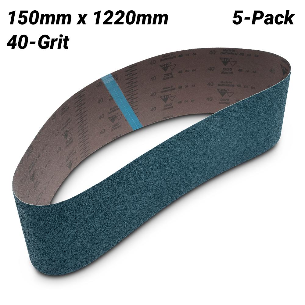 Sia Abrasives F03E00413S 5-Pack 150mm x 915mm P40 Zirconia Alumina Sanding Belt – image 1