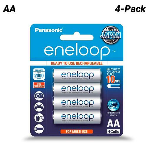 Panasonic BK-3MCCE/4BA 4-Pack Eneloop AA Blister 2000mAh Rechargeable Batteries