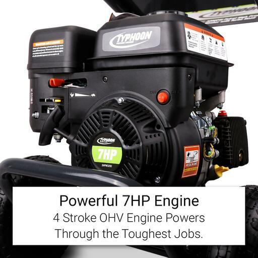 Typhoon SHPW3200 7HP 3200PSI Petrol High Pressure Washer With Turbo Head – image 2