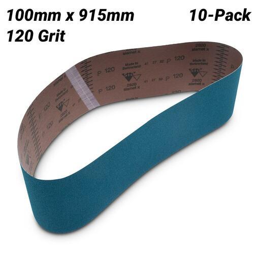 Sia Abrasives F03E001VX4 10-Pack 100mm x 915mm P120 Zirconia Alumina Sanding Belt