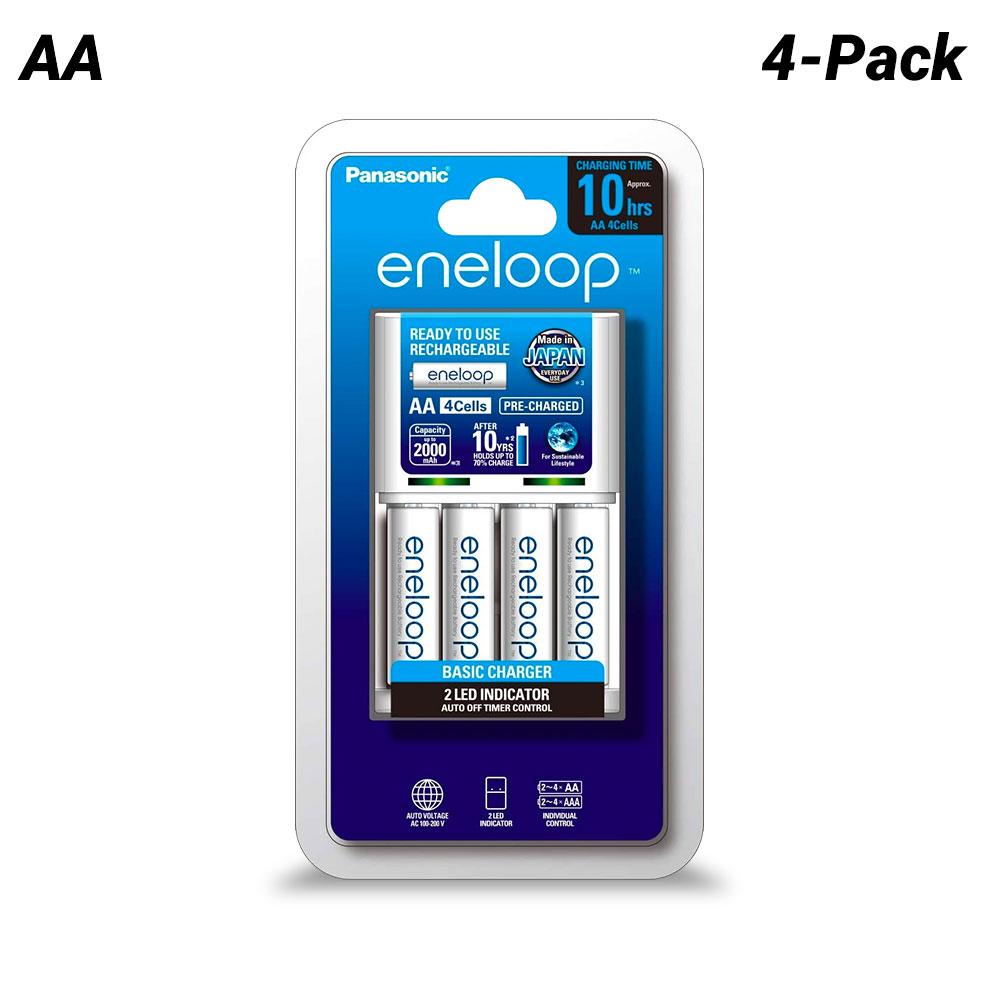 KKJ55MCC4TA ENELOOP 2HR QUICK CHARGER WITH 4 BONUS LSD AA BATTERIES PANASONIC K-KJ55MCC4TA