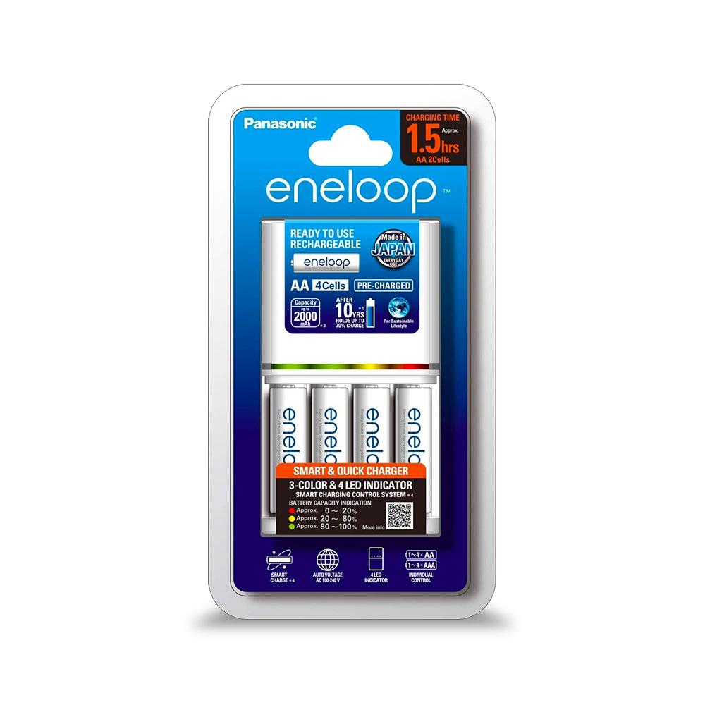 Panasonic K-KJ55MCC4TA Eneloop Quick Charger with 4-Pack AA Rechargeable Batteries – image 2