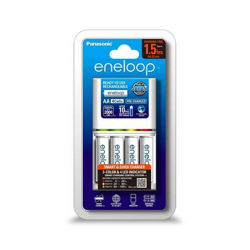 Panasonic K-KJ55MCC4TA Eneloop Quick Charger with 4-Pack AA Rechargeable Batteries – image 2