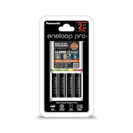 Panasonic K-KJ55HCC4TA Eneloop Pro Quick Charger with 4-Pack AA Rechargeable Batteries – image 2