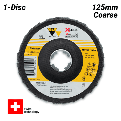 Sia Abrasives F03E0085D8 125mm x 22.23mm Coarse X-Lock SCM Flap Disc