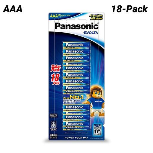 Panasonic LR03EG/18B 18-Pack AAA Evolta Premium Alakine Batteries