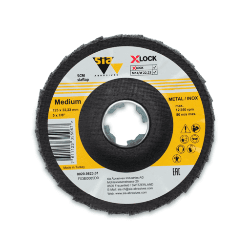 Sia Abrasives F03E0085D9 125mm Medium 6240 X-Lock SCM Flap Disc  – image 5
