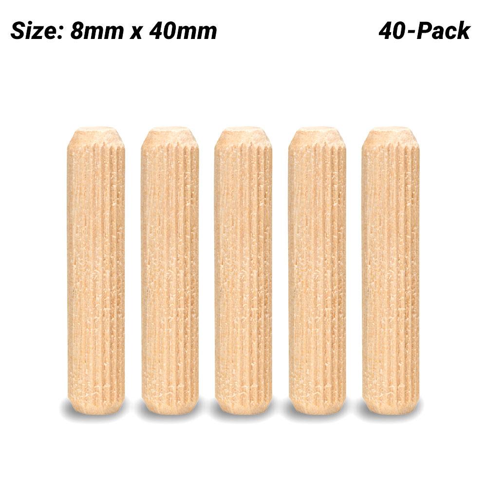 Bosch PSB DUEBEL 8-40 (2.607.000.446) 40pce 8mm x 40mm Profile Wooden Dowel for Rotary Drills & Drivers – image 1