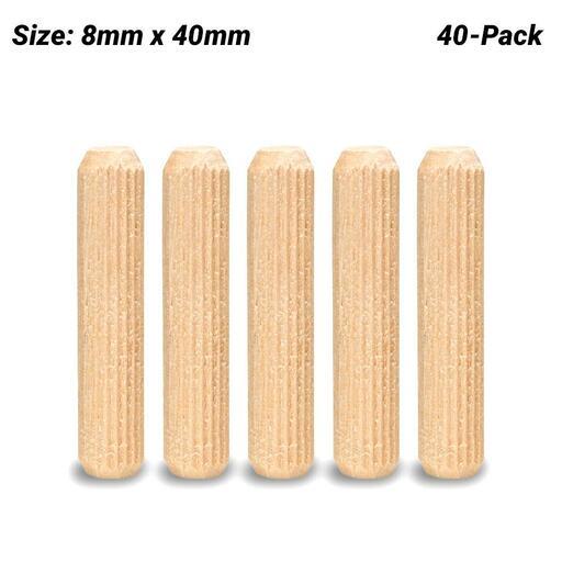 Bosch PSB DUEBEL 8-40 (2.607.000.446) 40pce 8mm x 40mm Profile Wooden Dowel for Rotary Drills & Drivers