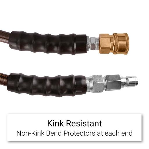 Super Hydro SHM30 30M 3/8" 4850PSI Non Marking Wire Braided Hose with Quick Connect Fittings