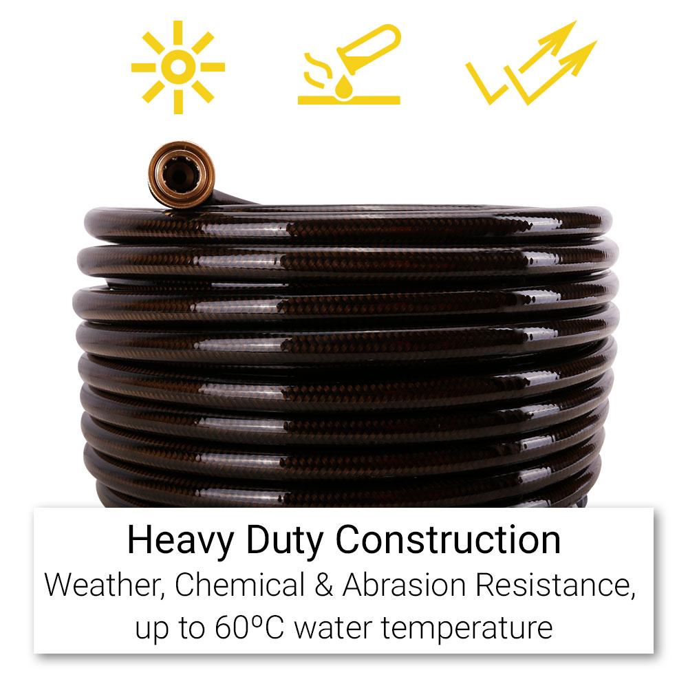 Super Hydro SHM30 30M 3/8" 4850PSI Non Marking Wire Braided Hose with Quick Connect Fittings