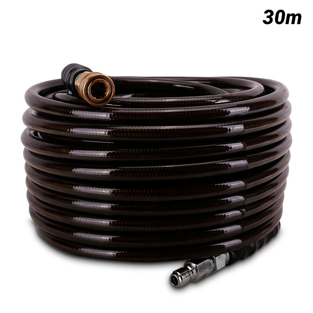Super Hydro SHM30 30M 3/8" 4850PSI Non Marking Wire Braided Hose with Quick Connect Fittings