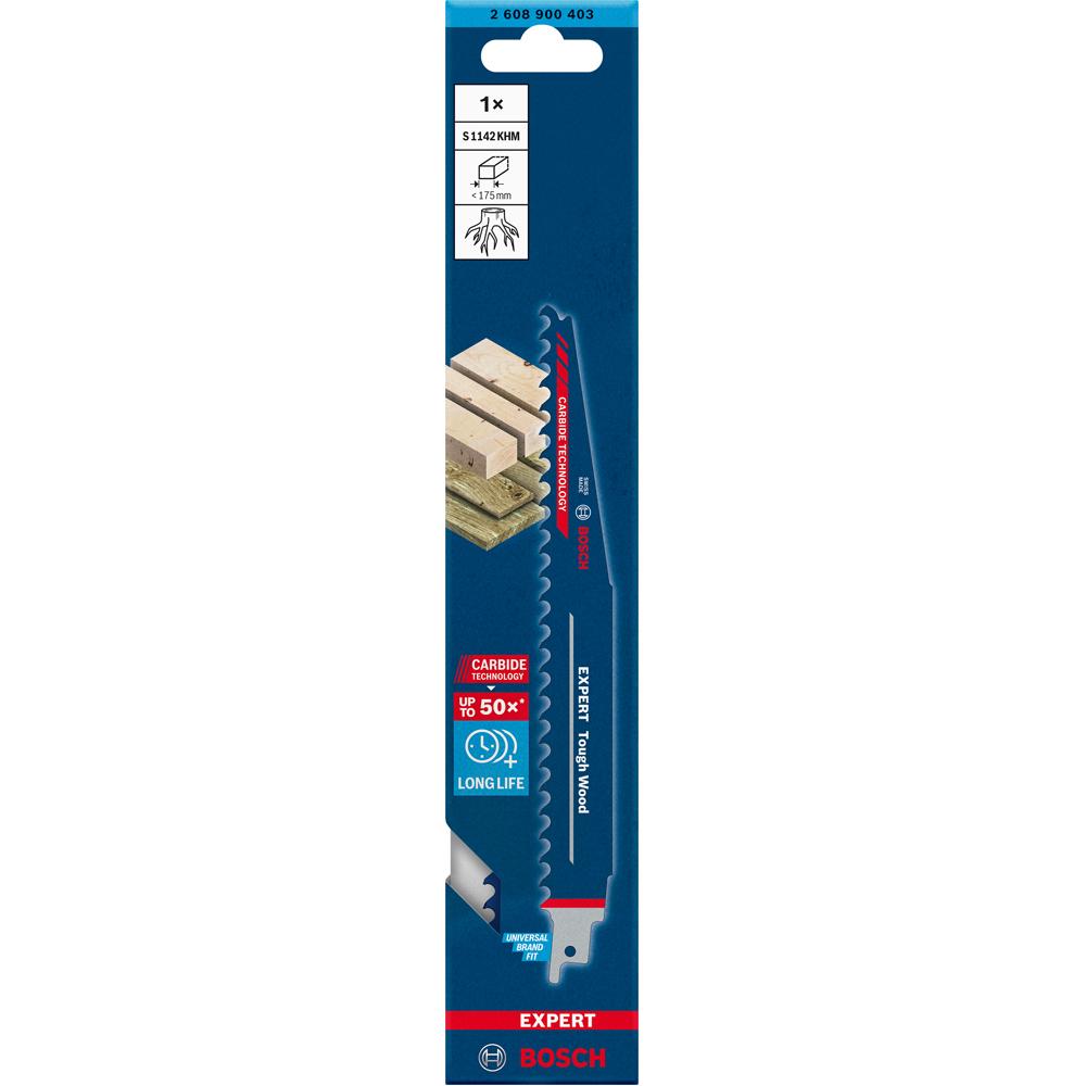 Bosch RBE-1ER S1142KHM (2.608.900.403) 225mm (9") 3TPI EXPERT Thick Tough Wood to Suit Reciprocating Saw Blade – image 6